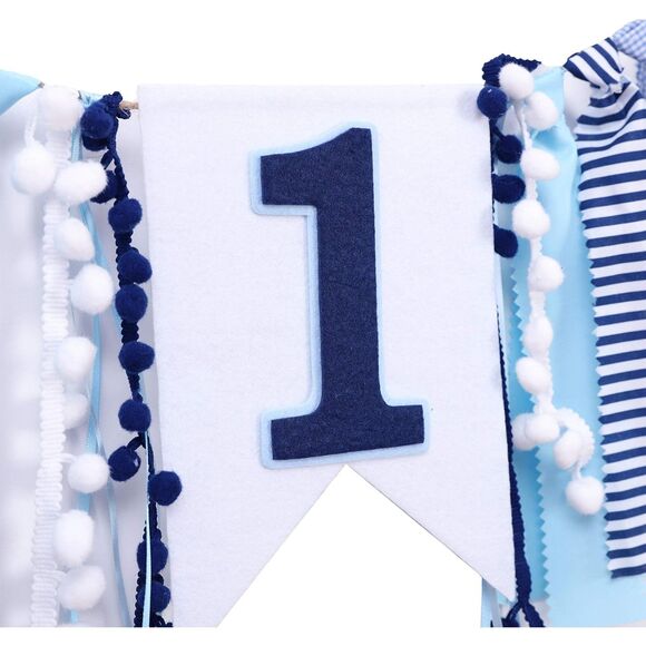 Baby Boy Blue First Birthday Highchair Banner - Picture 7 of 8